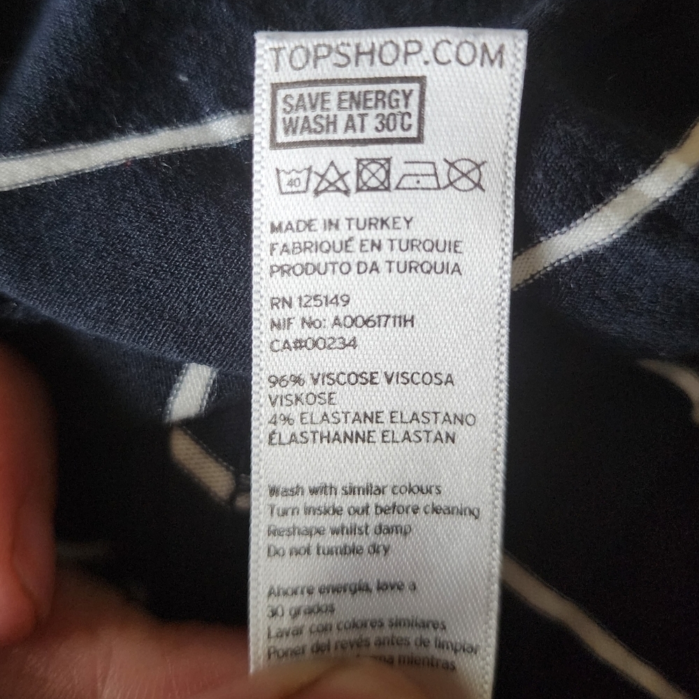 Topshop Navy White Striped Romper Women's Size 2 Spaghetti Straps Coastal Cute - Picture 4 of 4
